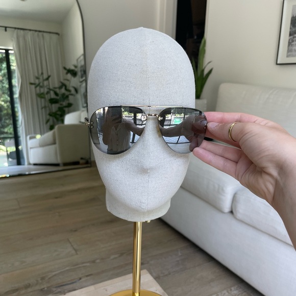 Celine Silver Aviator Sunglasses - Picture 1 of 2